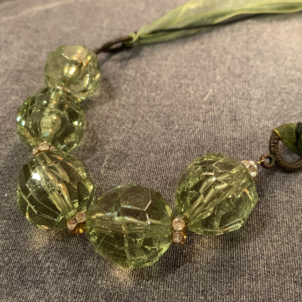 🆕🔥Oversized Green Crystal Necklace